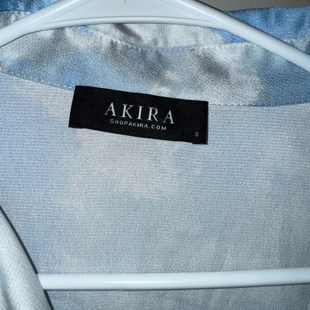 AKIRA Sky Blue and White Cloud Mini Dress - Picture 3 of 7